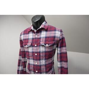 American Eagle Flannel Button Up Shirt Super Soft Rugged Plaid Mens Sz Small
